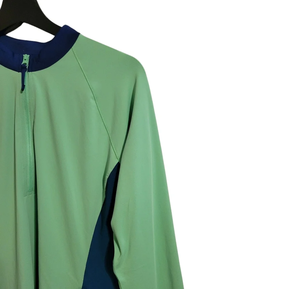 Title Nine Sunbuster Green Long Sleeve Quarter Zip Top